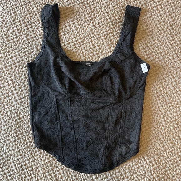 NWT VS PINK LACE CINCHED CORSET TOP - Picture 3 of 5